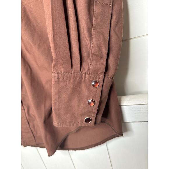 Mondiki Quality Square Dance Clothing Men's Brown Pearl Snap Front/Cuff Shirt SM - Picture 2 of 4
